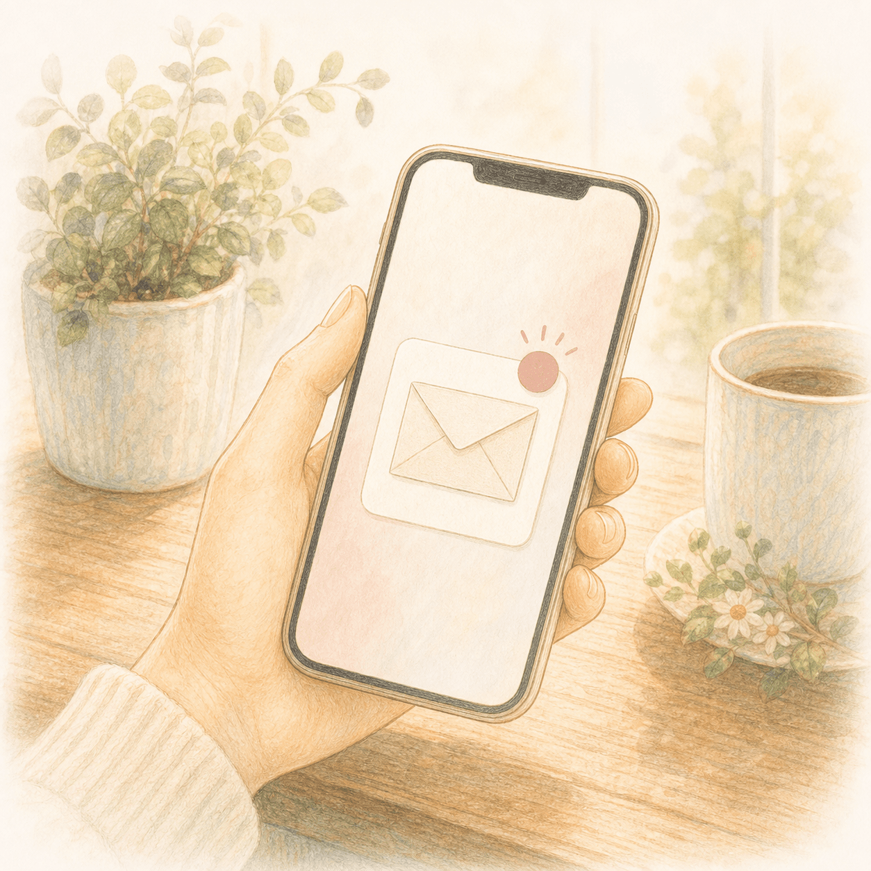 お客さまから手紙が届くイメージ