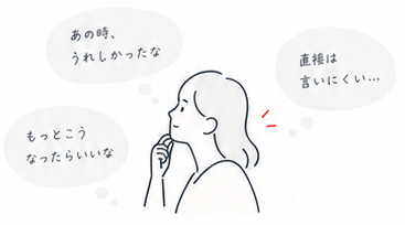 あの時うれしかった、直接は言いにくい、もっとこうなったらいいな、と考えるお客さま