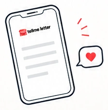 スマートフォンで書いた気持ちが手紙になるイメージ